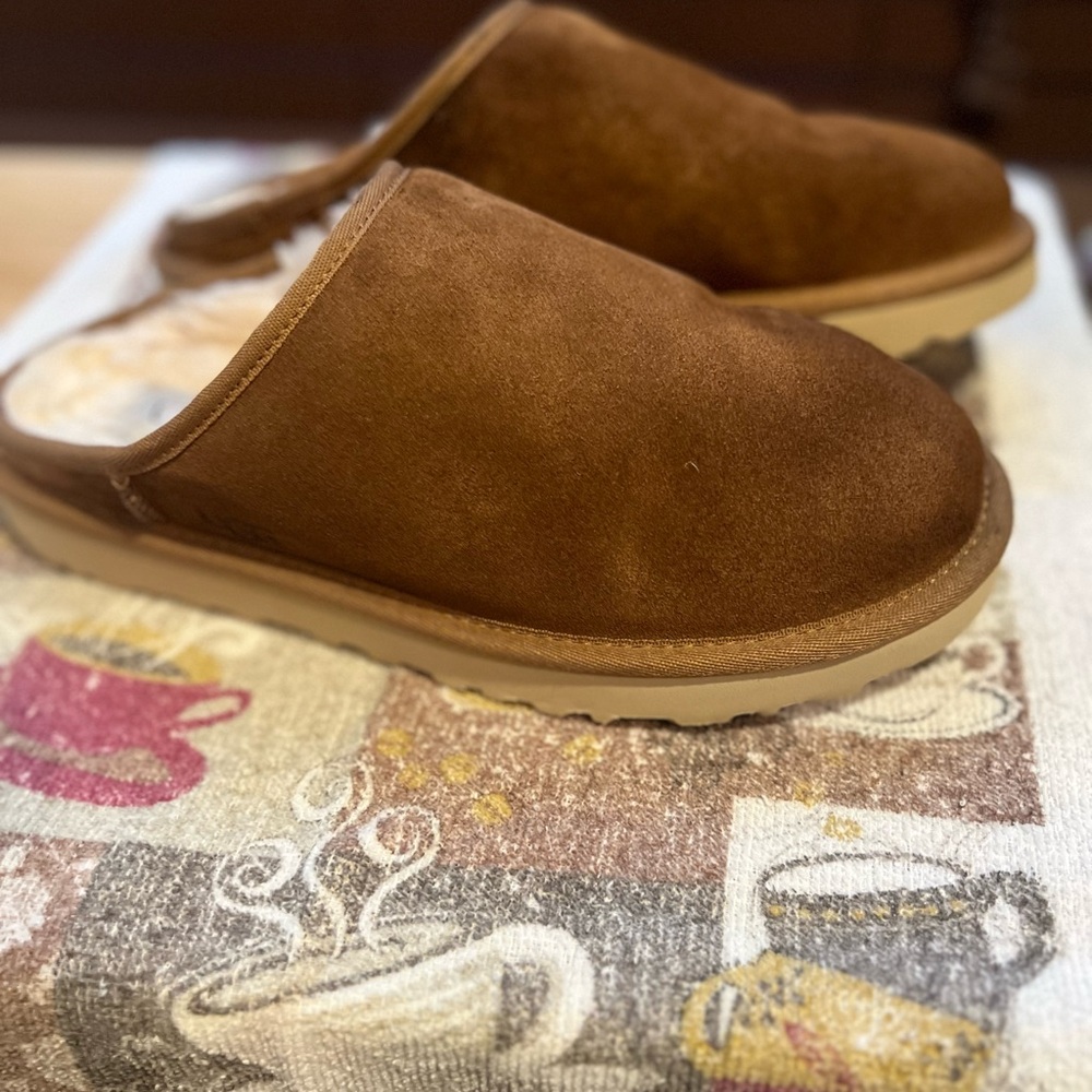 UGG Men's Brown Suede Slippers